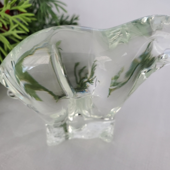Elephant Clear Glass Standing Trunk Up - Picture 3 of 9